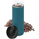 bobble French Coffee Presse For Travel, On-The-Go use, Quick Brew, Slim Design, Triple Wall Insulation, 14 oz (Peacock)