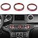 YOCTM for 2018-2023 Wrangler JL Interior Trim Kit Parts Accessories Headlight AC Switch Knob Button Decoration Cover Ring Red (Pack of 4)
