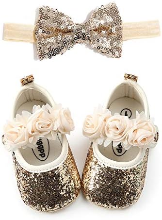 YOHA Infant Baby Girls PU Moccasins Bow Tassels Toddler Shoes with Elastic Bow Headband Set