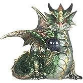 ICE Armor 6.5" W Green Dragon with Crystal Figurine Statue Sculpture Ornament Decoration Home/Room Decor Ideas for Housewarming, Holidays and Birthdays Great Collectible Addition