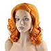 Mxangel Medium Long Wavy Heat Friendly Fiber Orange Lace front Cosplay Wig