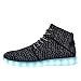 DEMANGO Led Light Up Shoes for Mens Womens High Top Flashing Rechargeable Sneakers