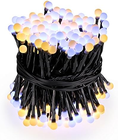 aibeamer LED Globe String Lights Low Voltage Fairy Lights 300 LEDs 16.4FT(5M) Color Firecracker Decorative Lights for Festival Indoor and Outdoor Decorations (White+Warm)