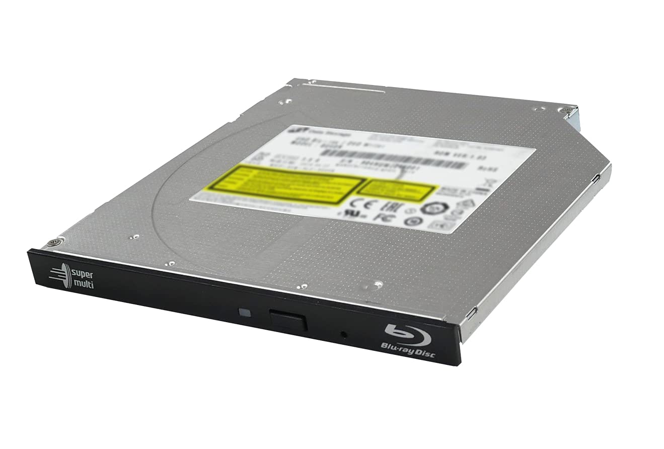 Hitachi-LG BU40N Internal UHD Blu-Ray/DVD Drive/Burner, Slim 9.5 mm Rewriter for Laptop, Desktop PC, Windows 10 Compatible, Ultra HD 4K Playback, M-Disc Support (Bare Drive)