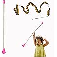 Oiloda Twirling Baton 21 Inches Marching Baton Spinning Dance Baton Metal Gymnastics Parade Stick for Child in Majorette (Pink)