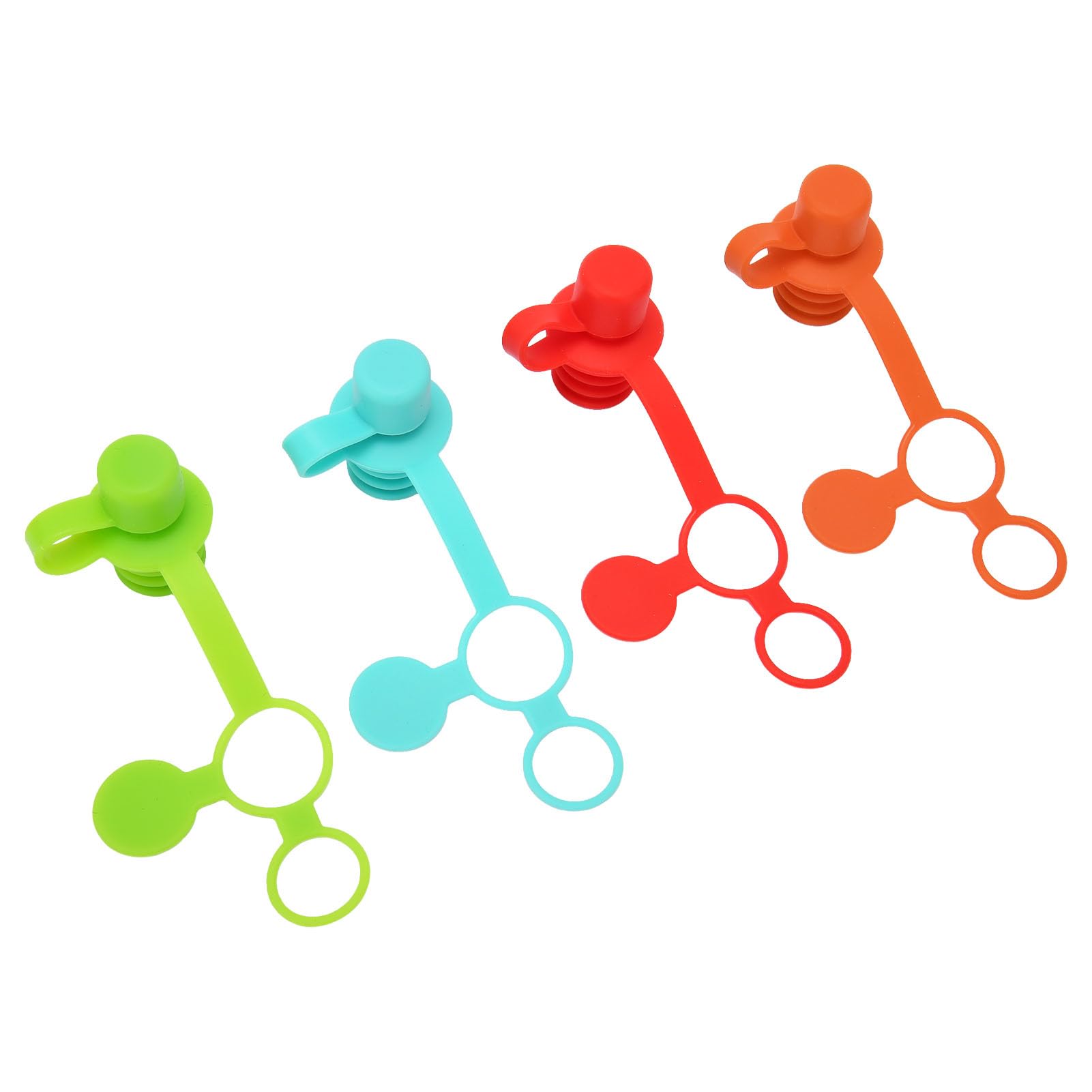 Fdit Bottle Top Spout Adapter,4PCS Baby Water Bottle Caps Toddler Bottle Top Spout Straw Silicone Adapter Orange Red Blue Green