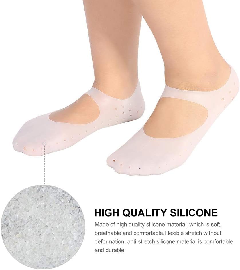 Silicone Socks, 1 Pair of Foot Anti-Cracks Protective Foot Care Socks Prevention Tool - Image 3