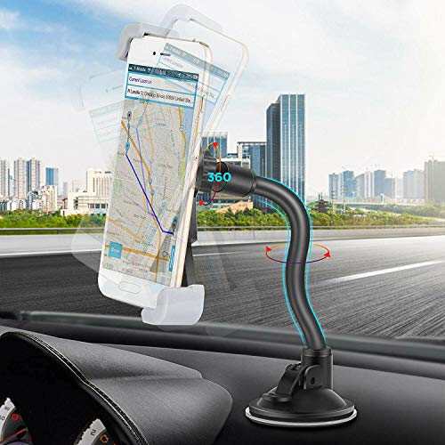 Universal Air Vent Car Mount Phone Holder for GPS with Suction Pad, Rotatable Cup Holder, Adjustable & Diagonal Clamp, Compatible with iPhone Xs Max R X 8 Plus 7 Plus 6S Samsung Galaxy S9 S8 - Thumbnail 3