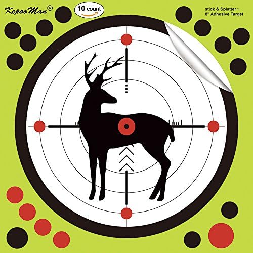 Splatter Targets, 8 Inch Reactive Shooting Targets - See Your Shots Instantly for Gun/Rifle/Pistol/ Airsoft/BB gun/Pellet Gun/Air Rifle (10 pack)