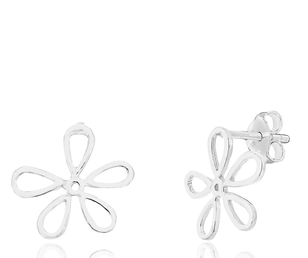 DTPSilver - 925 Sterling Silver Daisy Flower Studs Earrings