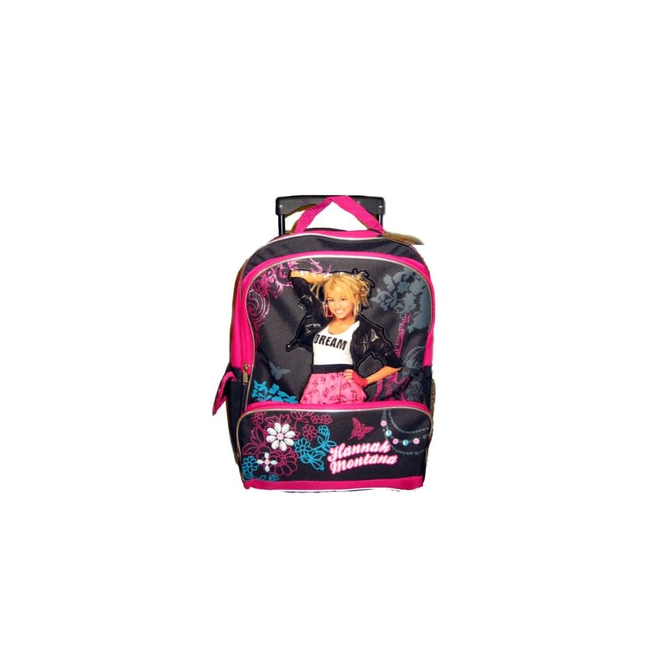 Hannah Montana Large Rolling Wheels 16 Backpack Bag Tote Luggage on