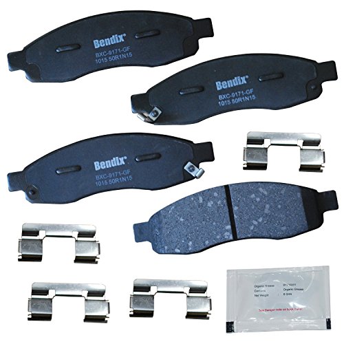 Bendix Premium Copper Free CFC1015 Ceramic Brake Pad (with Installation Hardware Front), 4 Pack
