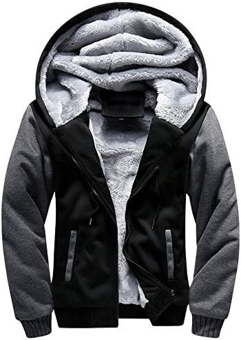 TOLOERMen's Pullover Winter Fleece Hoodie Jackets Full Zip Warm Thick Coats