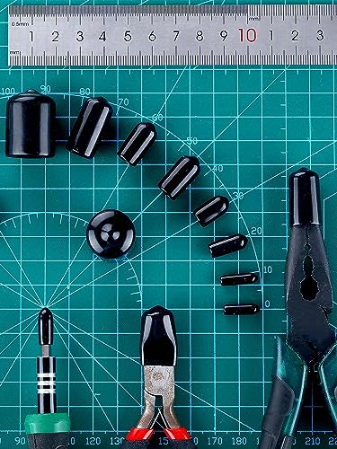 200枚ゴムエンドキャップ ネジ保護キャップ ボルトキャップ ゴムボルトキャップ ゴムネジキャップ 12種類サイズ、2 mm～10 mm（黒）