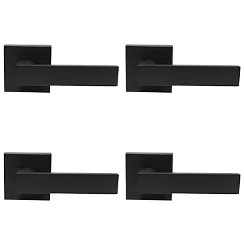 4 Pack Dummy Door Handles In Matte Black Non Turning Interior Door