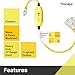 Thonapa 3 Foot Lighted Outdoor GFCI Extension Cord - 12/3 SJTW Heavy Duty Yellow Pigtail Extension Cable with 3 Prong Grounded Plug for Safety