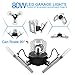 Qimedo Garage Lighting 80W, 8000lm Deformable Led Garage Lights , Shop Work Light with 3 Adjustable Wings,Tribright Garage light for Workshop, Warehouse (No Motion Detection)