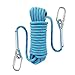 Liberry Outdoor Static Rock Climbing Rope,10_mm Diameter, Fire Escape Safety Rappelling Rope Outdoor Rescue Rope with Hooks: 32_ft, 64_ft, 96_ft Optional (blue1, 32 ft)