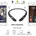 Upgrade V4.1 Bluetooth Headphones Wireless Neckband Headset Retractable Earbuds Sports Sweatproof HD Stereo Noise Cancelling Earphone w/Mic for Iphone and Android Cellphones (Black)