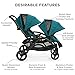 Contours Options Elite Tandem Double Toddler & Baby Stroller, Multiple Seating Configurations, Car Seat Compatibility, Aruba Teal