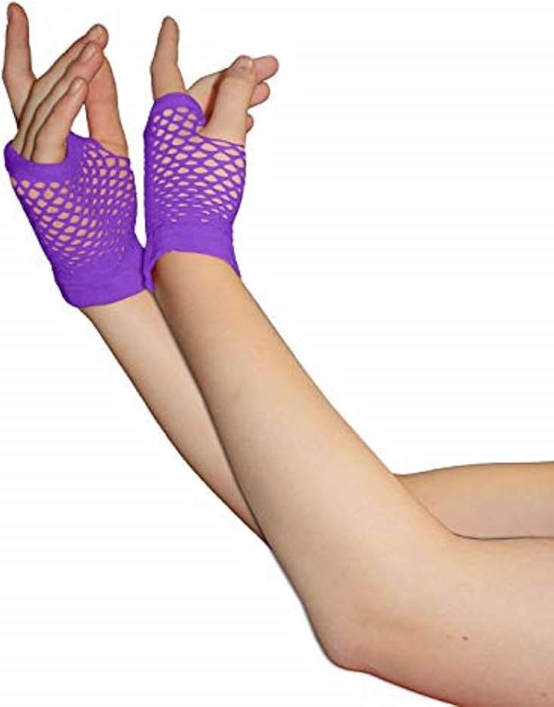 Purple Fingerless Short Gloves at Amazon Women’s Clothing store