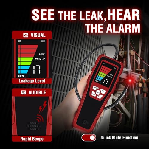 Aprvtio ALD-200 Plus Refrigerant Leak Detector, Air Conditioning Leak Detector with 3 Sensitivity Modes, Intelligent Semiconductor Sensor with 0.14 oz/year Sensitivity