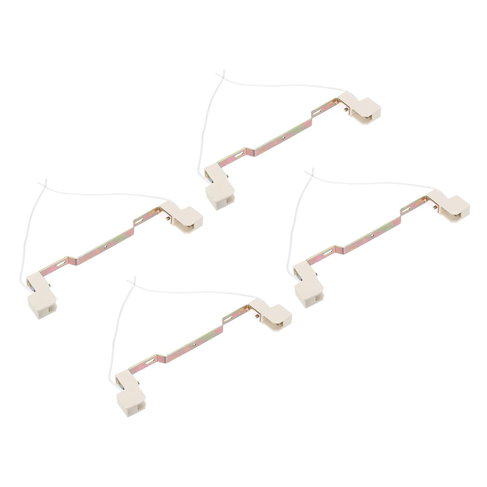 PATIKIL 189mm R7S Socket, 4 Pack Ceramic Lamp Holder Halogen Socket Bulb Base Converter Connector Double Ended with Cable Wire, Multicolor White