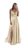 Miao Duo Champagne Long Prom Dresses for Plus Size