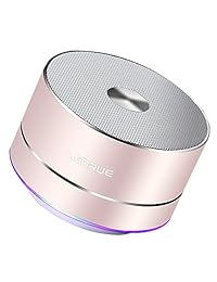 Lenrue altavoz bluetooth inalámbrico portátil con micrófono integrado, llamada manos libres, AUX, tarjeta de TF para iPhone, iPad, Smartphone Android y más Rose gold