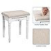 SONGMICS Vanity Set, 3 Large Drawers, Tri Folding Mirror, Make-up Dressing Table with Cushioned Stool, Easy Assembly, Gift for Mom White