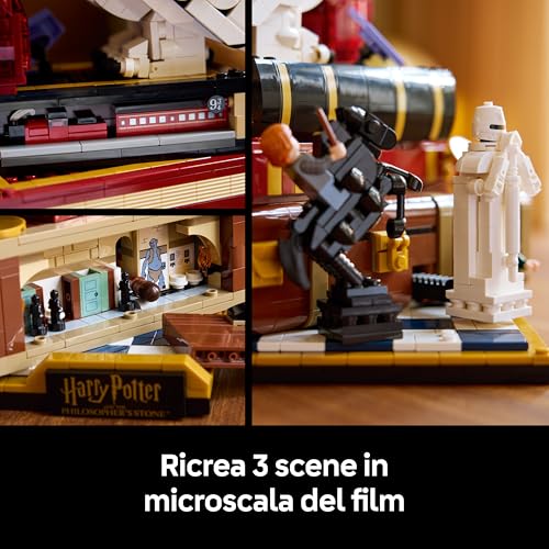Harry Potter Pietra Filosofale – Edizione del Collezionista - Modellino Fai da Te - Decorazione per la Camera da Letto con Scene del Film, Edvige e 3 Minifigure - Regalo per Fan e Adulti - 76466