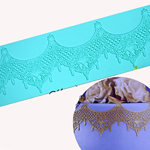 14.5" jewels baking Fondant sugar lace Silicone Mat wedding Cake Decorating mold jewelry edible Lace Embossed Sugarcraft Tools for cupcake topper decoration Anyana