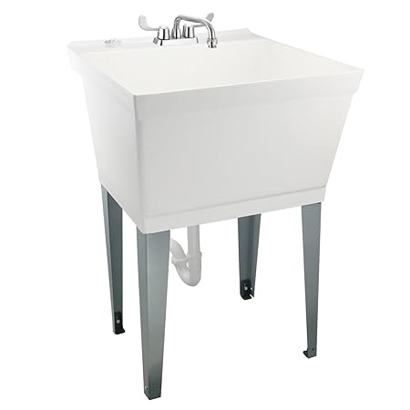 Maya Js6050 19 Gallon Laundry Utility Tub Heavy Duty Faucet With
