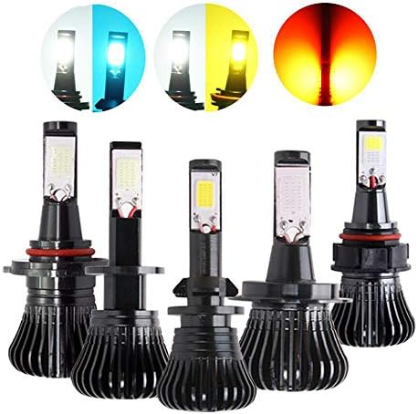 2PCS Car Fog Light H16 PSX24W H1 Led H3 H7 H11 H8 9005 9006 HB3 HB4 H27 880 881 Dual Color Gold Yellw/ice Bule White 12V COB White and Yellow H16(EU)