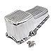 DEMOTOR PERFORMANCE Stock Finned Oil Pan For55-79 SBC Chevy 283-400 Driver Side Dipstick Polished