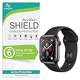Apple Watch 44mm Screen Protector [6-Pack] (Series 4) [NO Edge Coverage] RinoGear Case Friendly iWatch Screen Protector for Apple Watch 44mm Accessory Full Coverage Clear Film