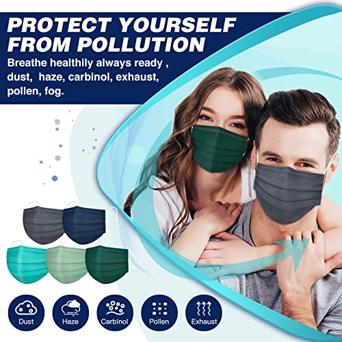 Disposable Face Masks, 50 Pack 3 Layer Individually Wrapped Masks For