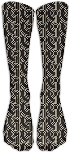 Guilloche Deco Compression Socks Soccer Socks Long Stockings For Running Jogging Cross Training Cycling Relief