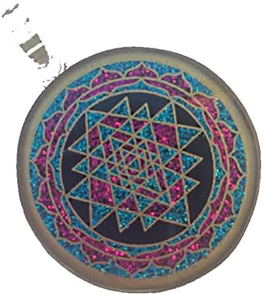Sri Yantra OM Sacred Geometry Pendant (black tourmaline) by Scalar Heart Collection