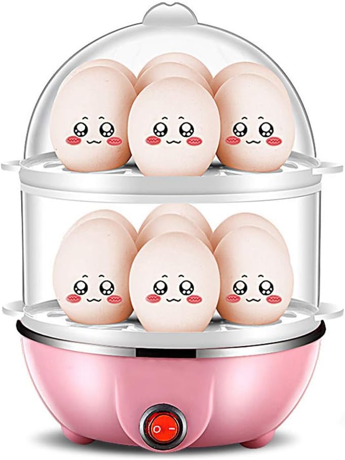 Double-Layer Egg-Boiler, Poached Egg, Household Multi-Function Steamer, Automatic Mini Breakfast Machine, Can Steam A Variety of Foods at A Time, Can Steam Up to 21 Eggs, High Temperature Resistance