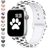 DigiHero Compatible for Apple Watch Band 38mm 42mm 40mm 44mm,Silicone Fadeless Pattern Printed Replacement Floral Bands for iWatch Series 4/3/2/1,Women/Men