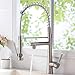 VAPSINT Best Modern High Arch Commercial Lead-Free Stainless Steel Brushed Nickel Kitchen Faucet, Single Handle Kitchen Sink Faucet(with Two Outlets)