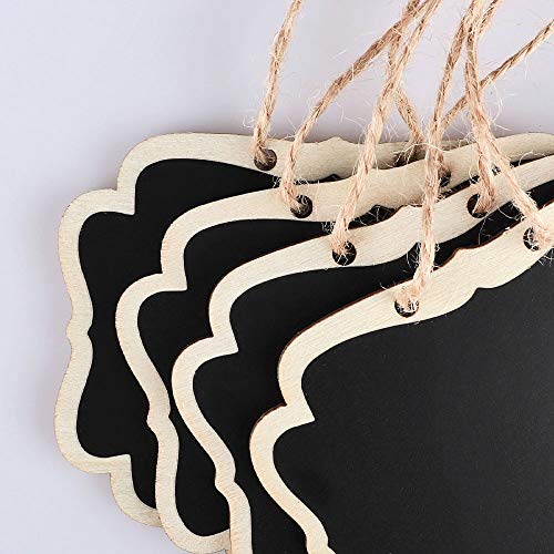 image for Jekkis 36 PCS Mini Chalkboards Signs, 3.54 x 2.55 Inch Hanging Chalkbo