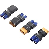 2Pair ShareGoo RC XT60 to EC3 Plug Female Male Adapter Connector for RC FPV Drone Car Lipo NiMH Battery Charger ESC