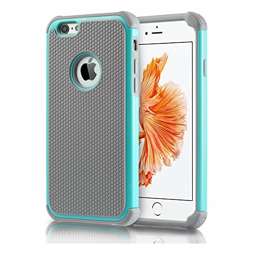 iPhone 6 Case,Gogoing Impact Resistant Double Layer Shockproof Hard Shell Case for Apple iPhone 6 4.7 Inch (Teal)