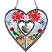 KY&BOSAM Heart Suncatchers Grandma Gift Ornament Stained Glass Sun Catcher Garden hangings Windows with Pressed Flower Heart Embedded in Glass Gifts for Grandma Mother`s Day Birthday Gifts