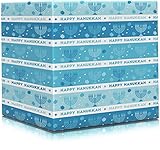 Happy Hanukkah Gift Wrap Chanuka - Rows Design 17.5IN. X 144 in. Each (Pack of 2 Rolls)