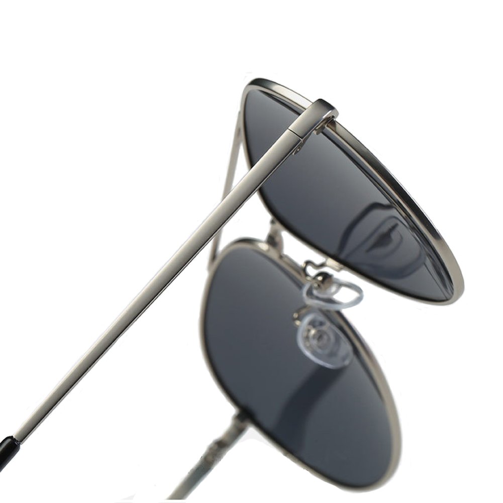 S5V7N Classic Aviator Metal Frame Women Sunglasses (Silver, Black)