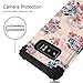 Galaxy Note 8 Case, Hocase Shockproof Heavy Duty Hybrid Silicone Rubber Bumper+Hard Shell Full Body Protective Phone Case w/Lovely Peony Floral Print for Samsung Galaxy Note 8 (2017) - Black