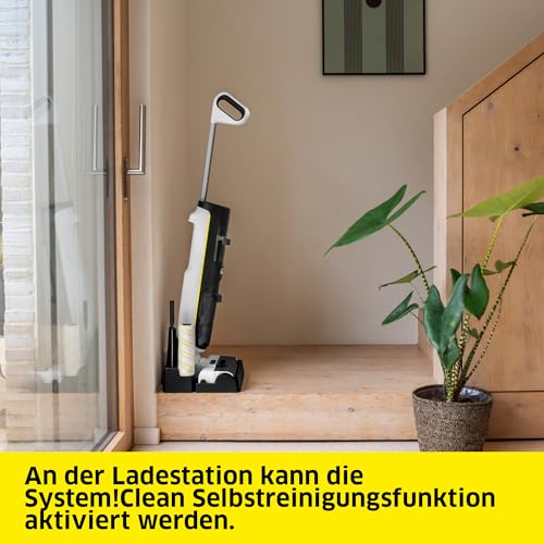 Saugwischer FCV 4, kabelloser Saugwischer mit 4 Reinigungsmodi, Akkulaufzeit: ca. 45 min, Flächenleistung pro Akkuladung: ca. 200 m², Weiß/Schwarz
